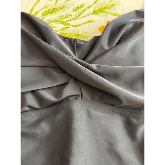 Merona Twist-Front Womens Tankini Top With Adjustable Straps Size 16W Black - Picture 4 of 8